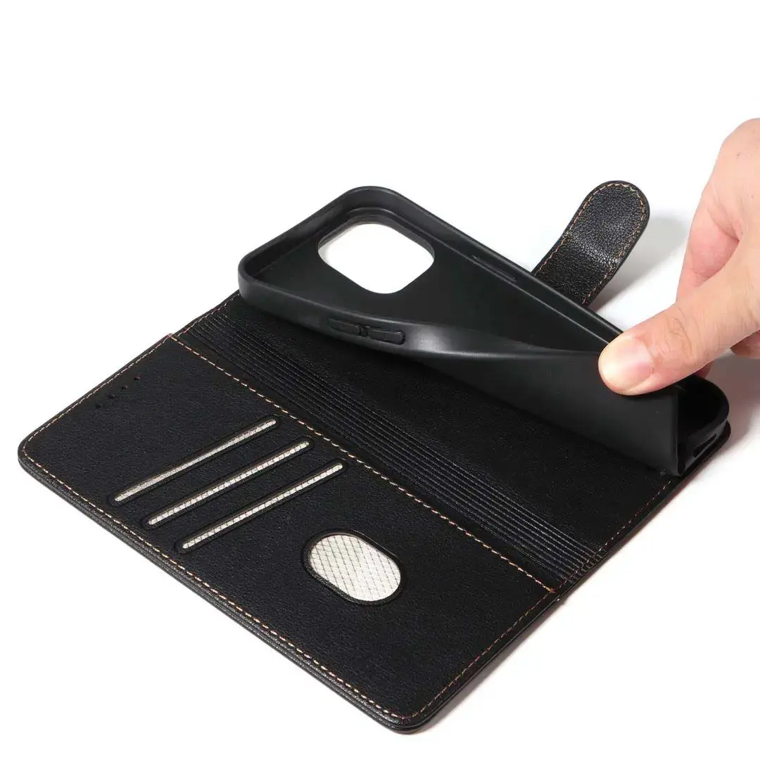 iPhone 17 Pro Max PU Leather Wallet Case Black